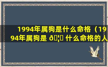 1994年属狗是什么命格（1994年属狗是 🦋 什么命格的人）